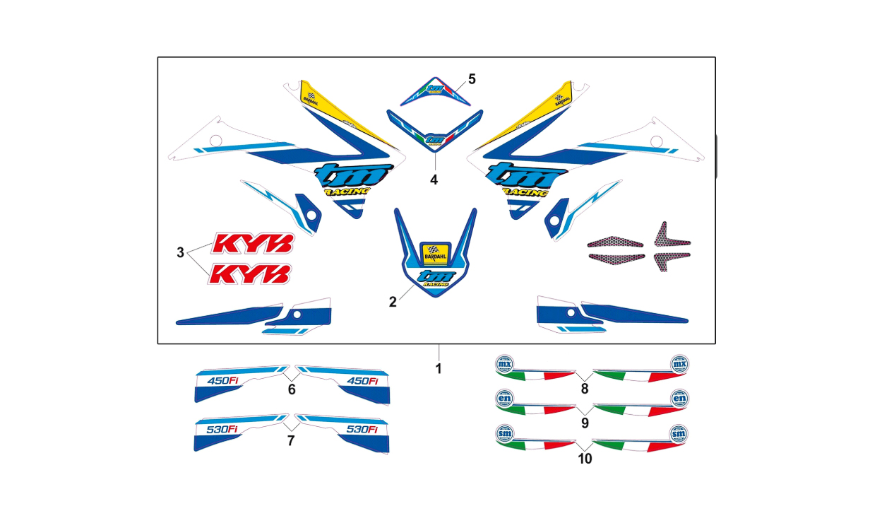4T 450 FI FT 2018 - BASTIDOR - KIT DE ADHESIVOS